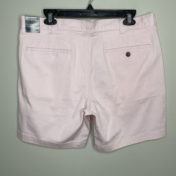 J CREW Chino Shorts Men 33 x 7 Pink NEW Flat-Front Cotton Blend L0923 - Picture 4 of 11